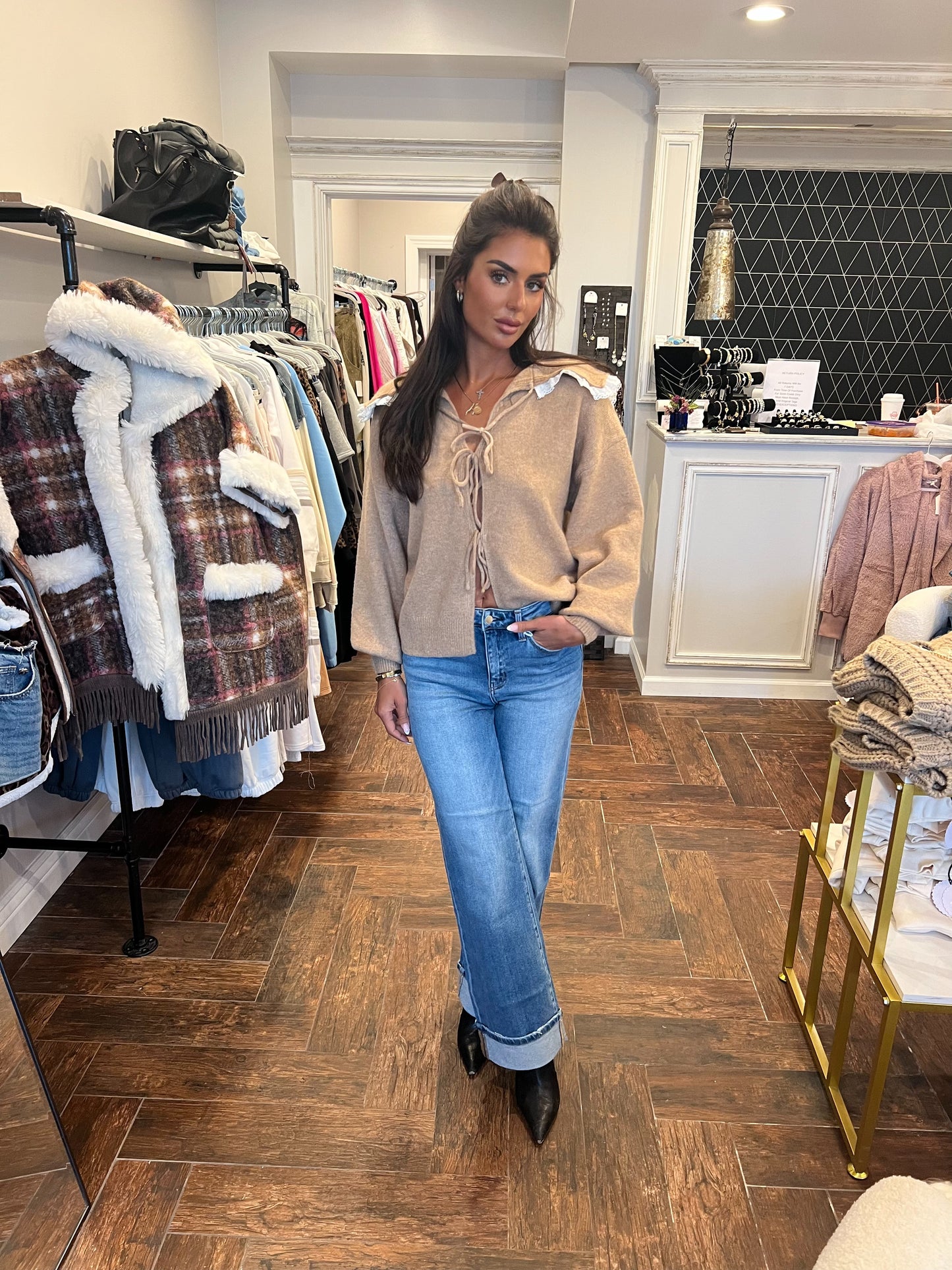 The Clara Lace-Tie Knit Sweater