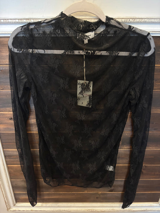 Vintage Romance Sheer Lace Mock-Neck Top